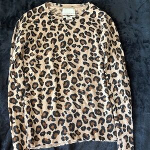 Cynthia Rowley Leopard Print Sweater - Tan and Black